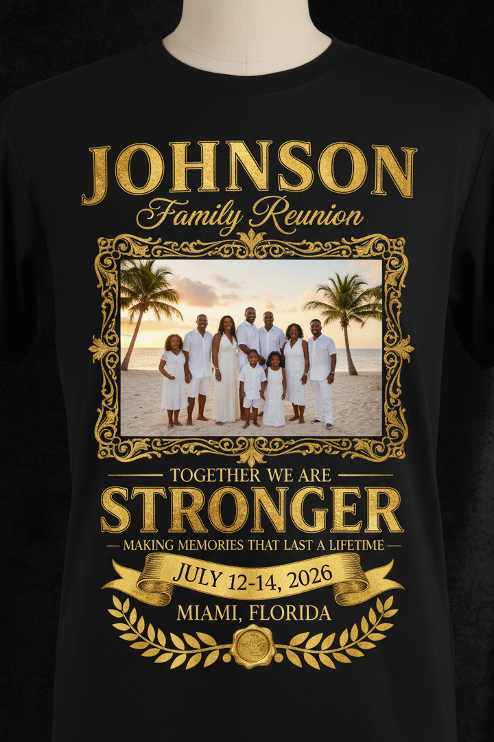Custom Tshirt (Family Reunion birthday, graduation, party, retirement, etc)